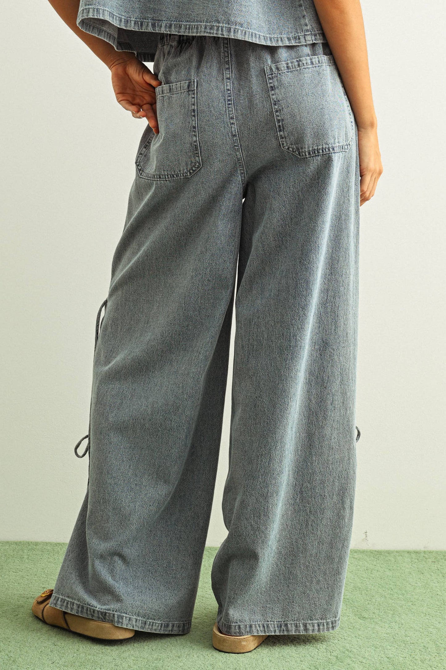 MIOU MUSE DENIM TIED SIDE PANTS
