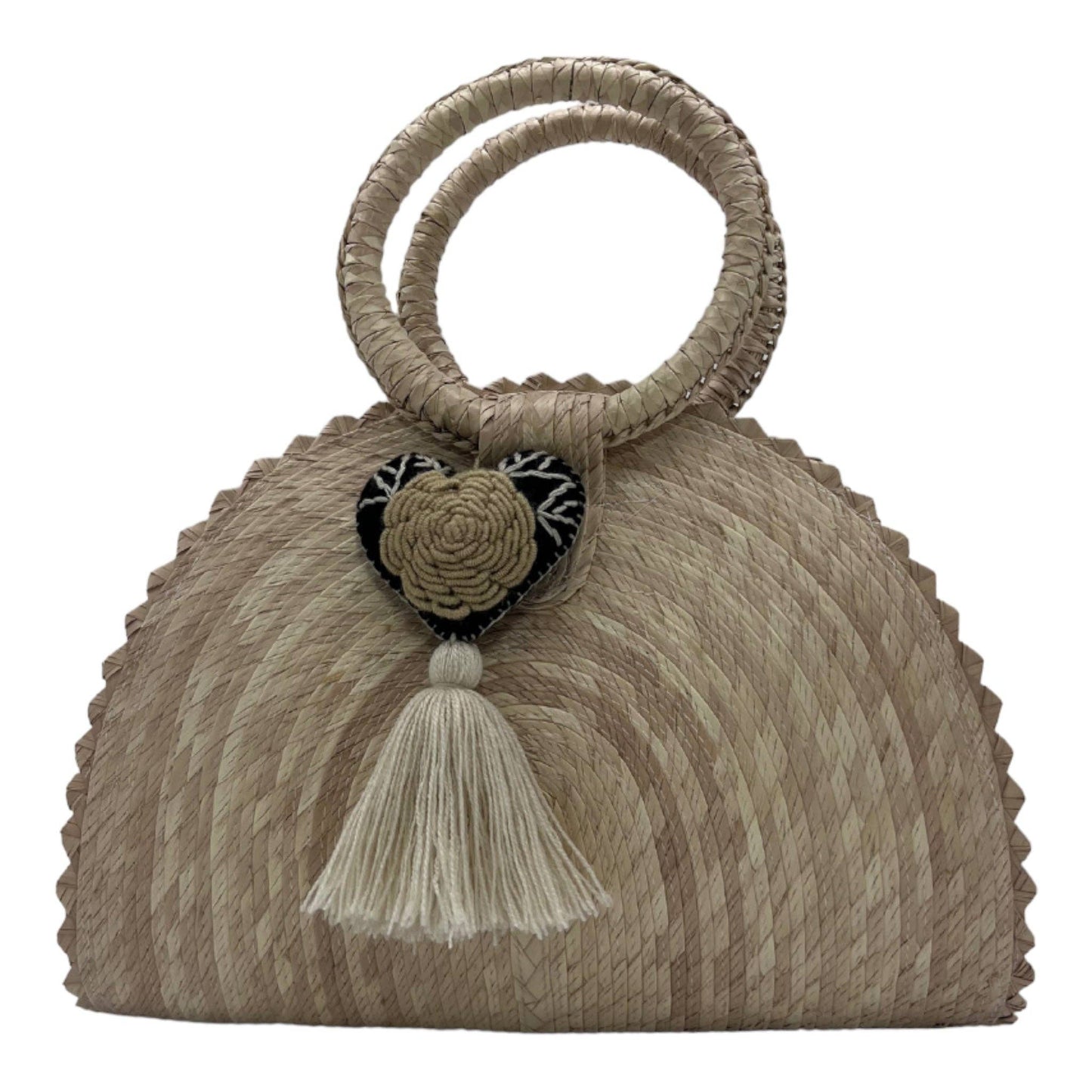 Chisme Handwoven Crescent Bag with Pompon