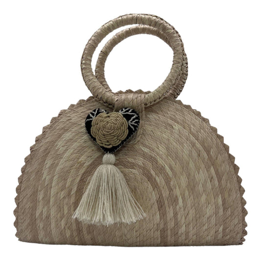 Chisme Handwoven Crescent Bag with Pompon