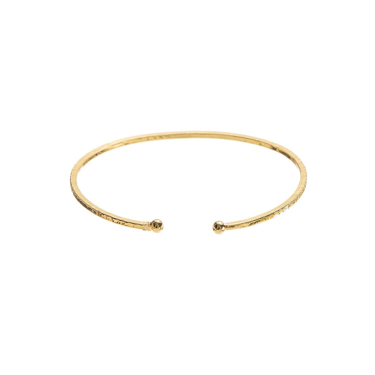 Brenda Grands Jewelry 24K Gold Adjustable Thin Hammered Bangle