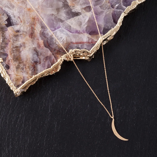 Baizaar Crescent Moon Necklace - Gold