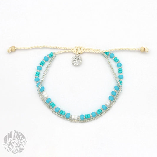 Koh Surf Kanawa Beach Beaded Bracelet - Aqua