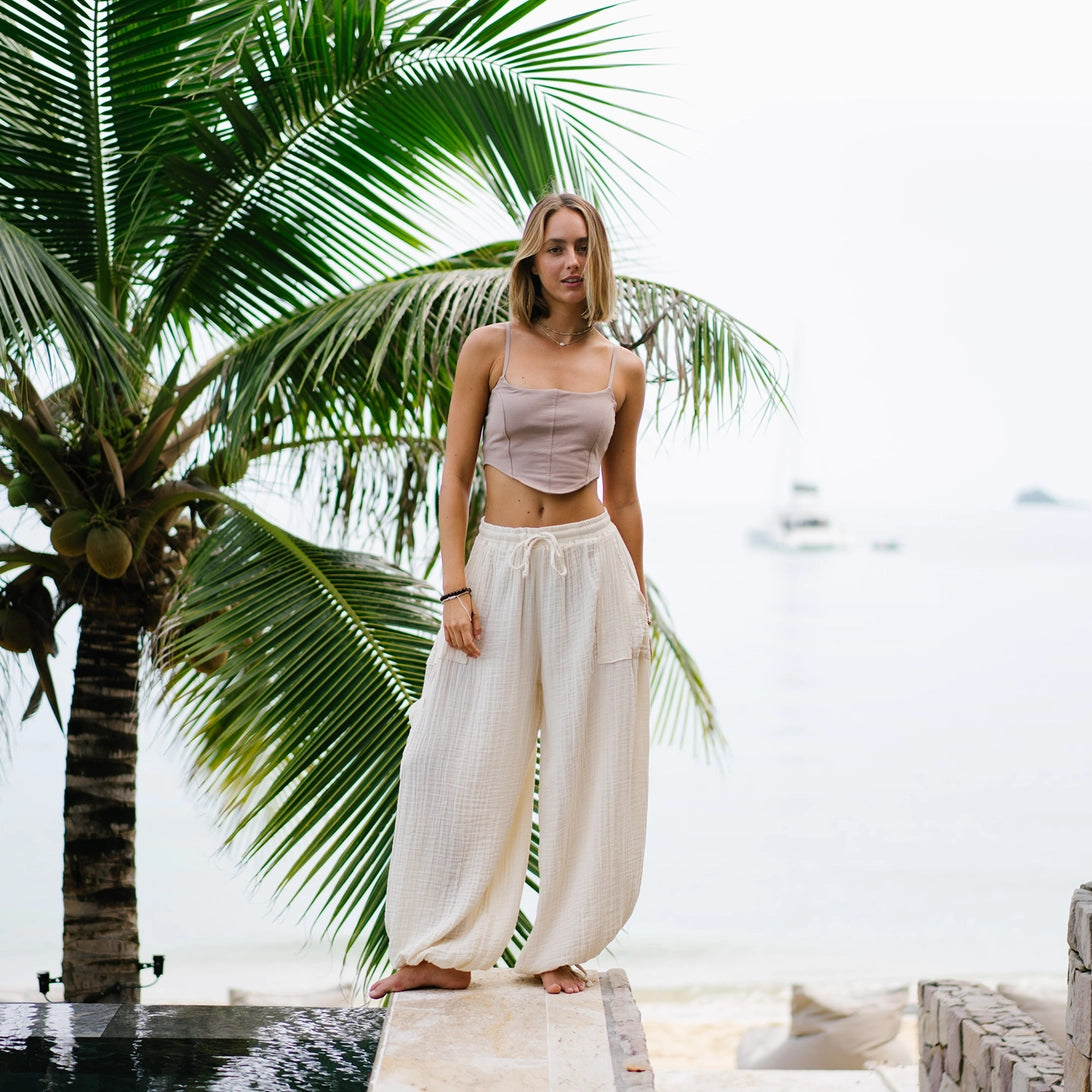 Lotus and Luna Adventure Cargo Pants - Cream