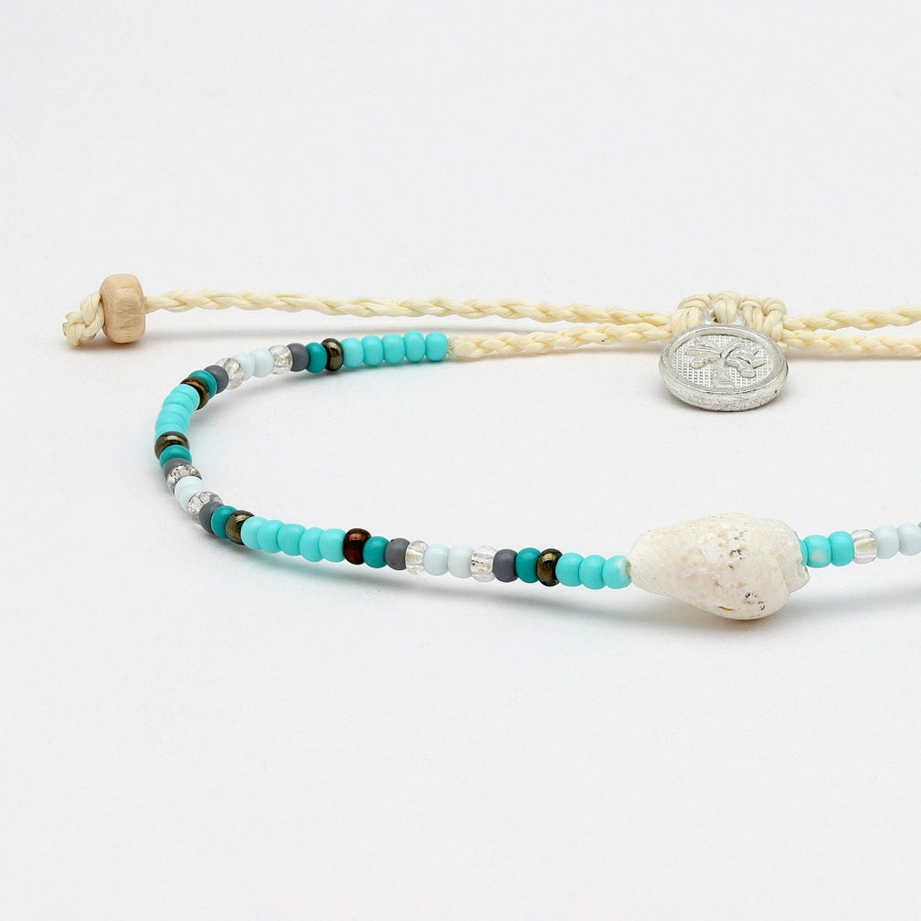 Pineapple Island Mauna Loa Beaded Anklet - Turquoise