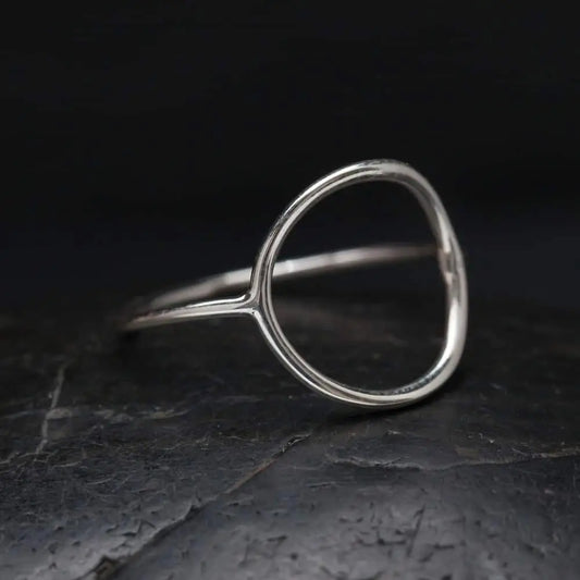 Baizaar Sterling Silver Open Circle Wire Ring