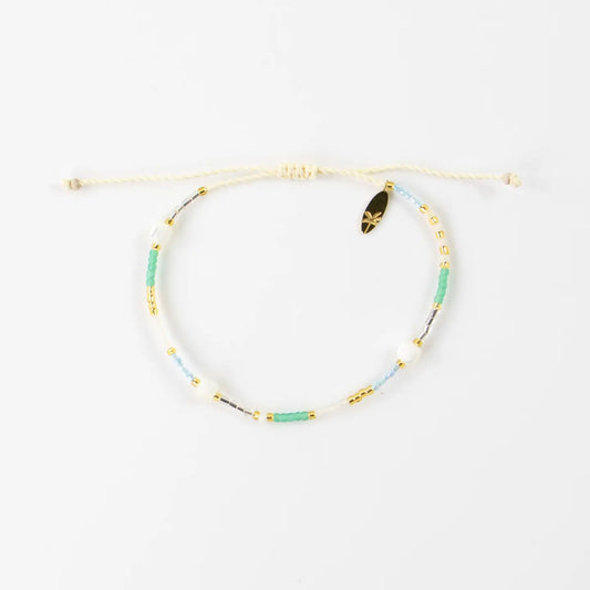 Pineapple Island Golden Hour Colorful Beaded Bracelet - Sea Blue
