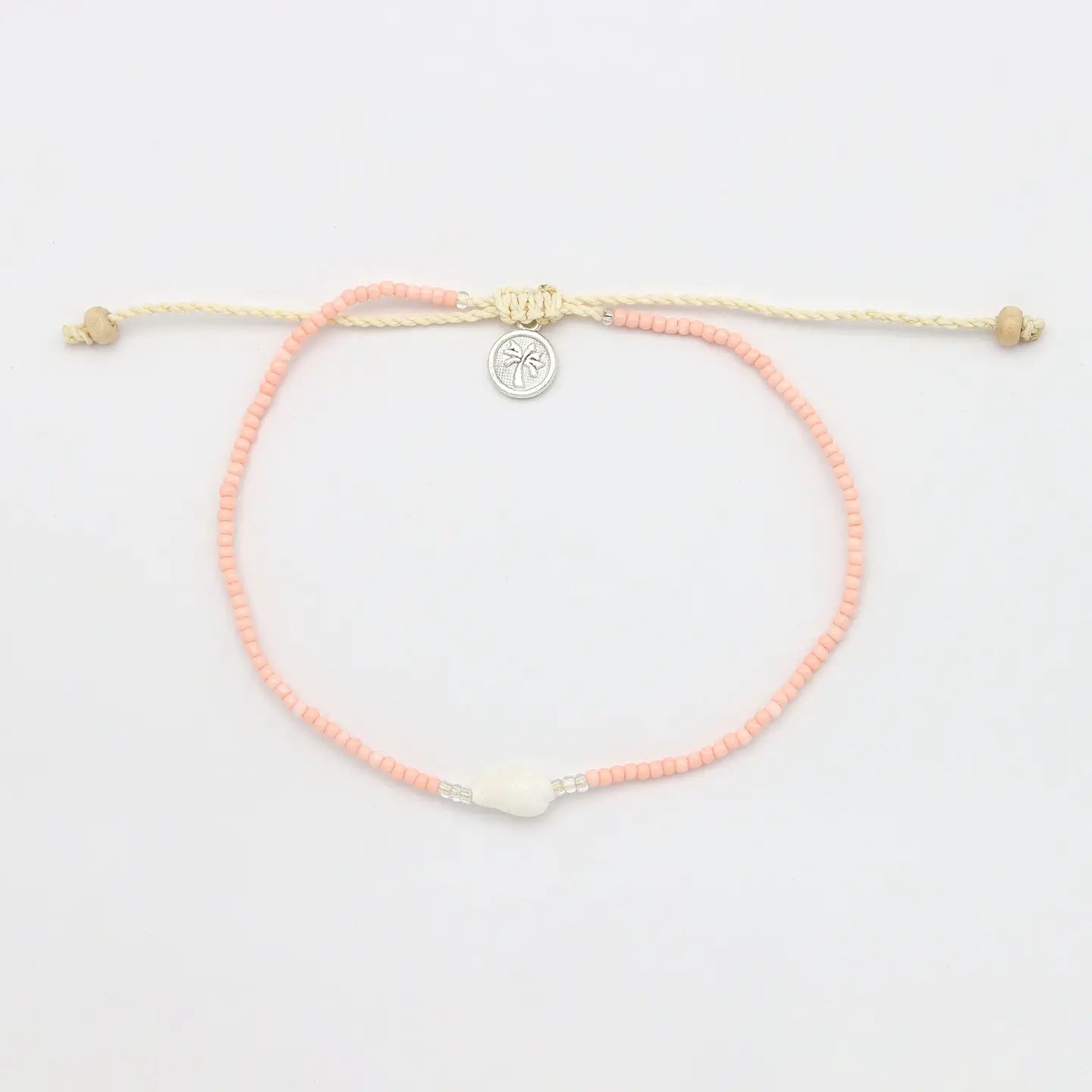 Pineapple Island Mauna Loa Bracelet, Adjustable Dainty Beaded Bracelet - Peach