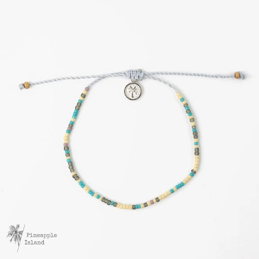 Pineapple Island Alila Dainty Beaded Anklet - Yellow and Blue