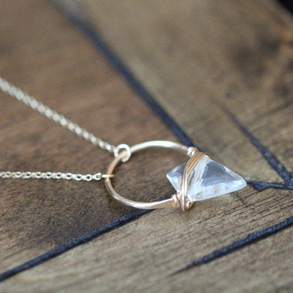 Saressa Designs Silver Albatross Necklace - Crystal Quartz