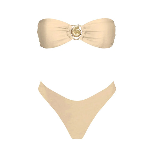 Sundaze Brunch Seaside Soiree Bikini Top - Tan