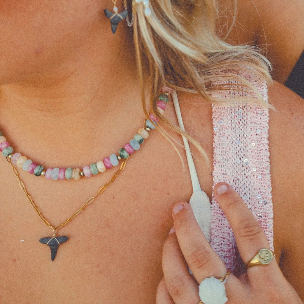 Silver Fin Shark Chain - Gold