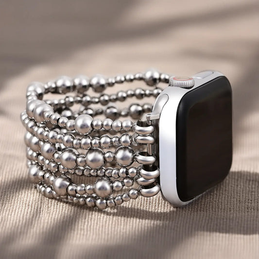 Cape Diablo - Silver Beaded Apple Watch Band