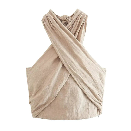 Sweetkama Criss Cross Halter Top