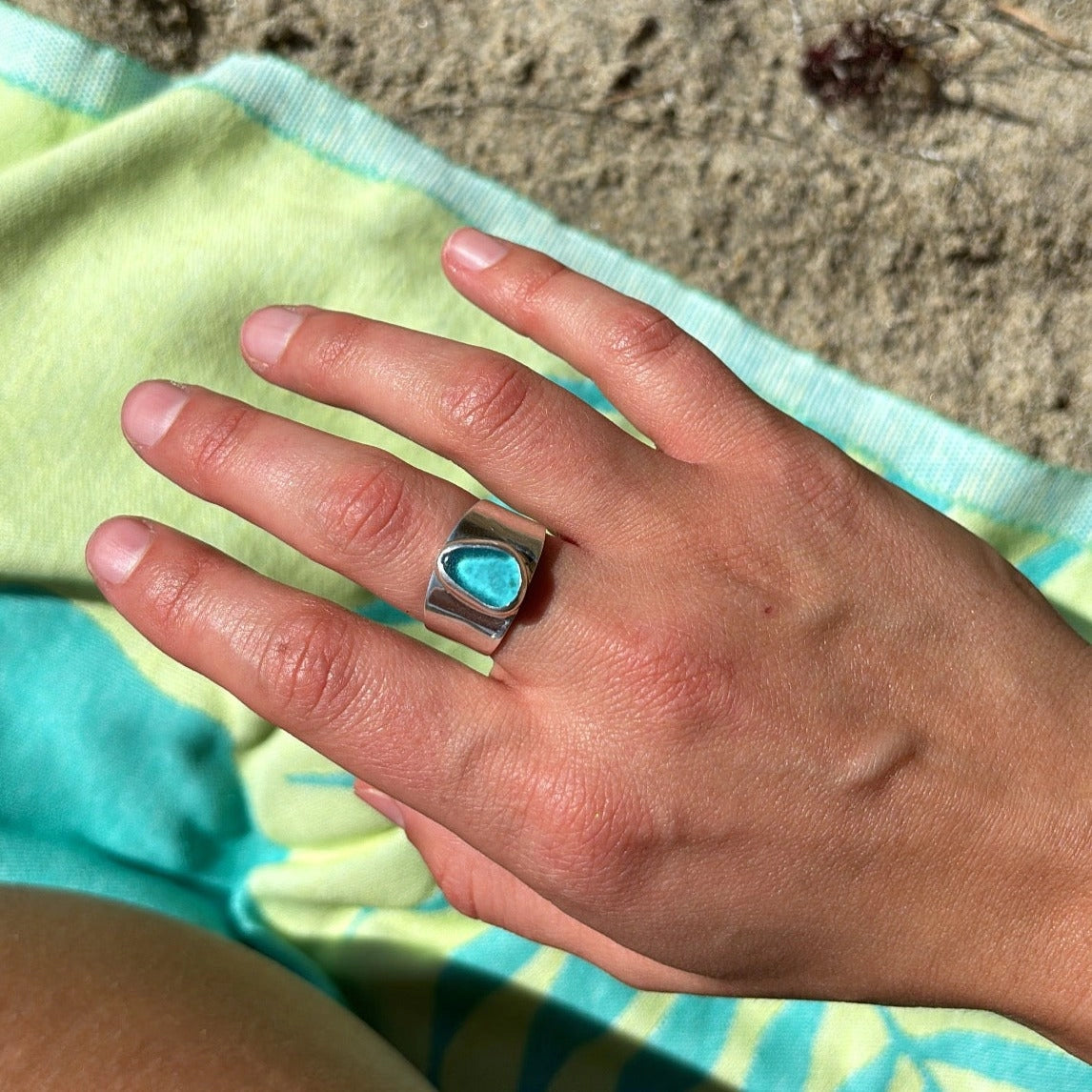The Salty Gem Blue Bold Sea Glass Band