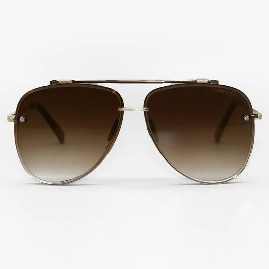 TopFoxx Luna Tangle Free Sunglasses - Gold/Faded Brown